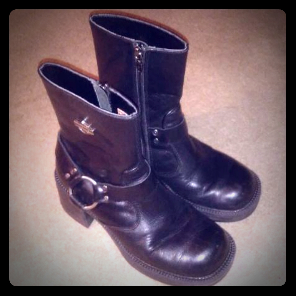 Harley Davidson Leather Moto Boots
